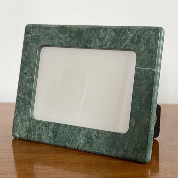 Vintage mirror in green marble frame, made in Taiwan - Picture 9 of 12